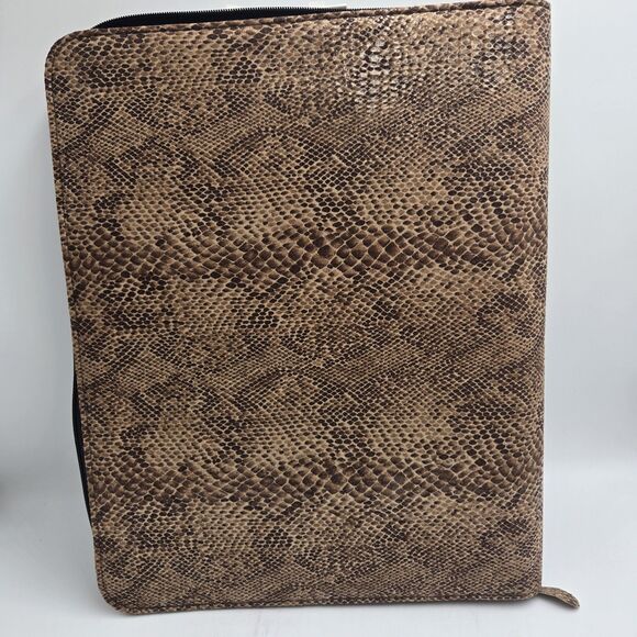 Vintage Norcom Faux Snakeskin Zipper Binder 3-Ring Organizer New Old Stock 90s - Picture 2 of 8